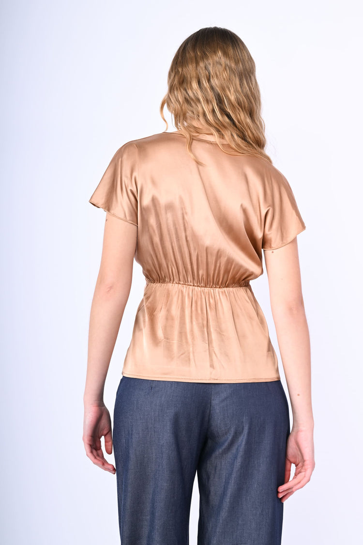 V-neck satin blouse