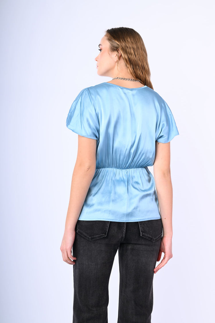 V-neck satin blouse