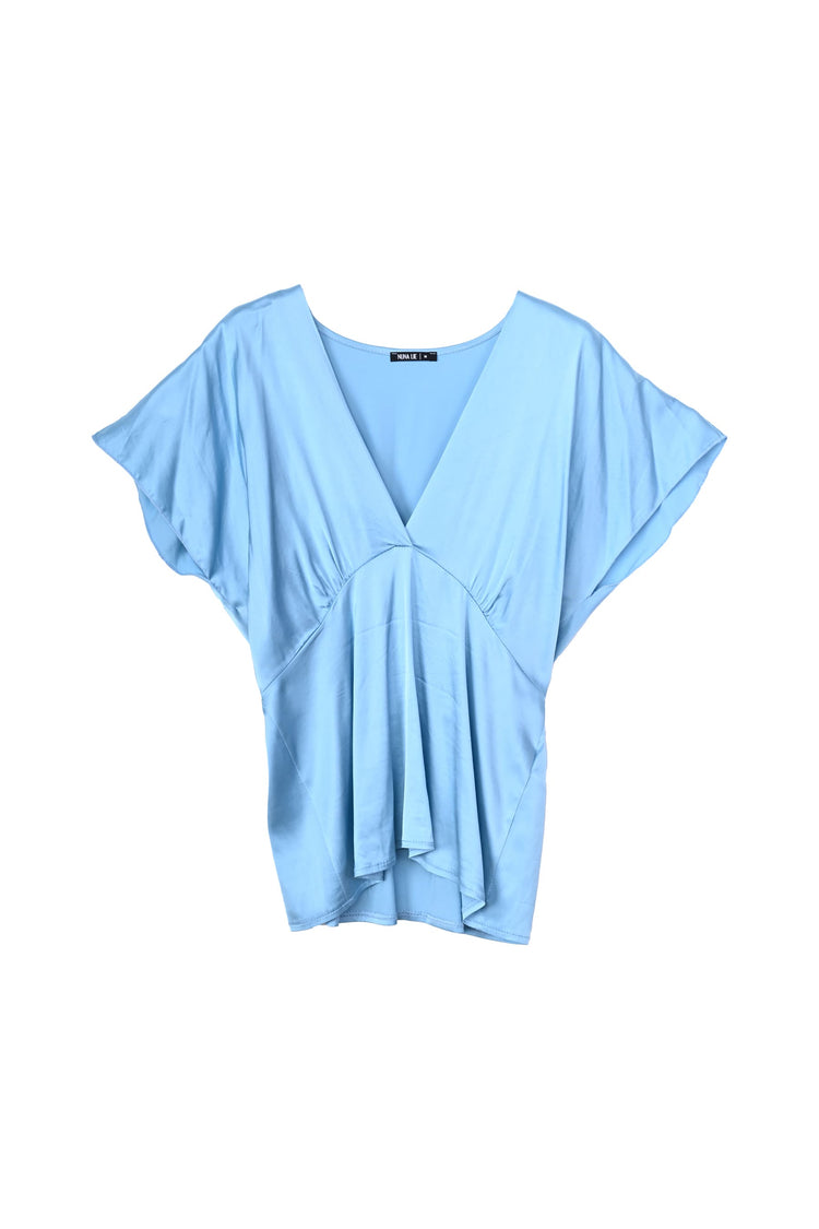 V-neck satin blouse