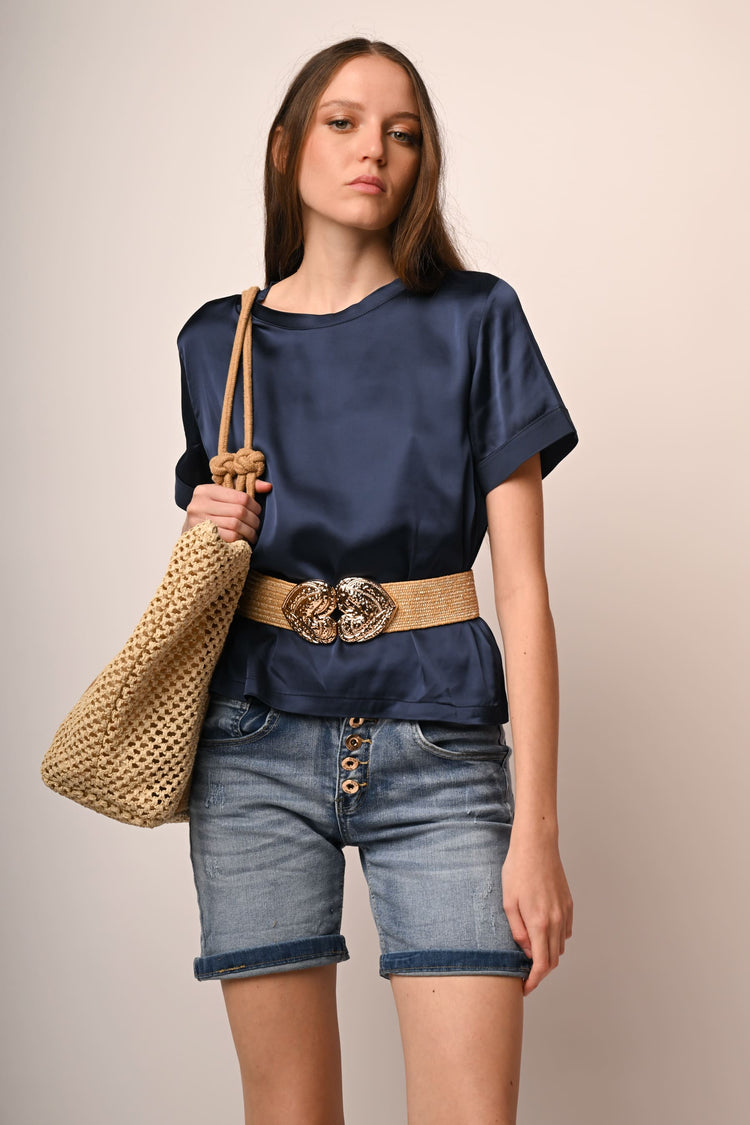 Viscose satin t-shirt