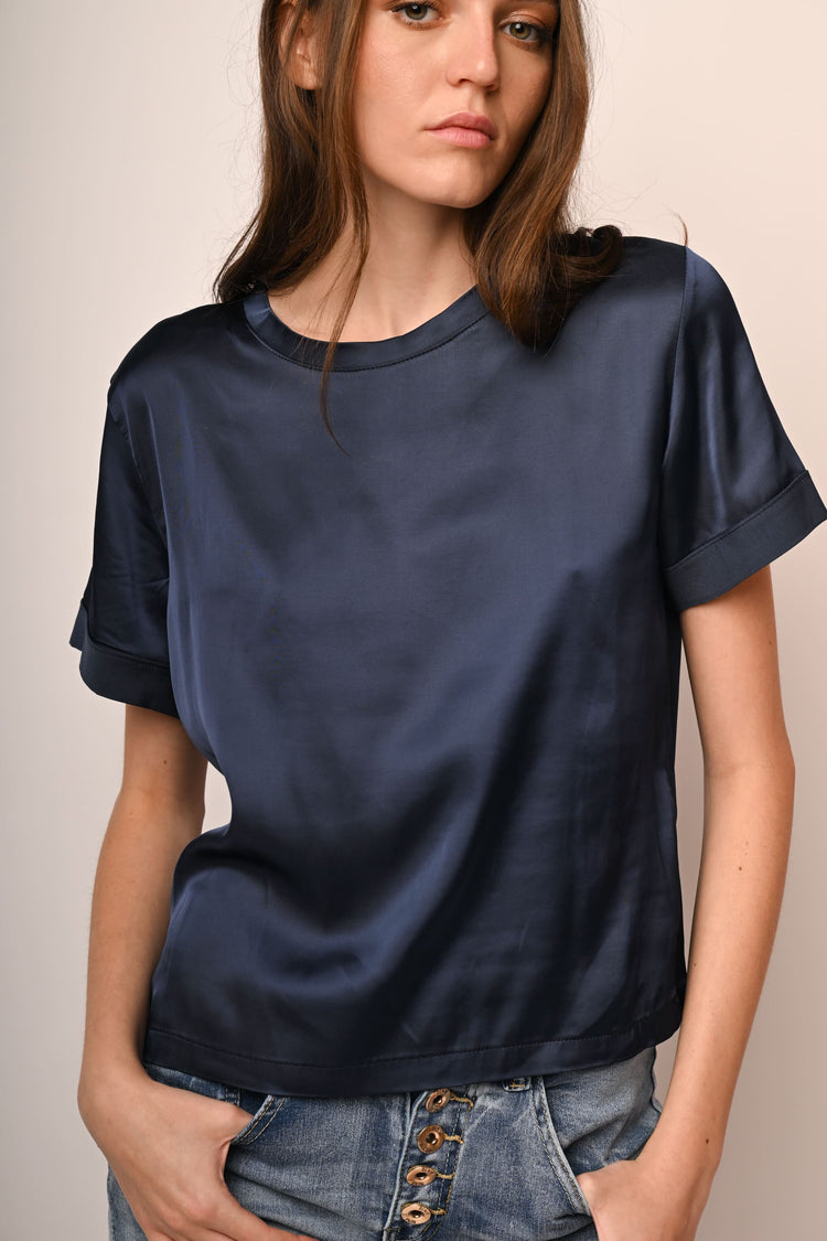 Viscose satin t-shirt
