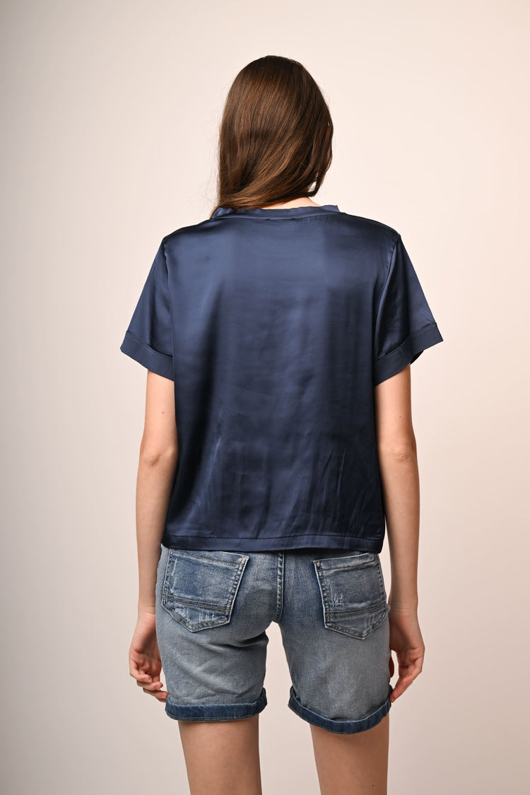 Viscose satin t-shirt