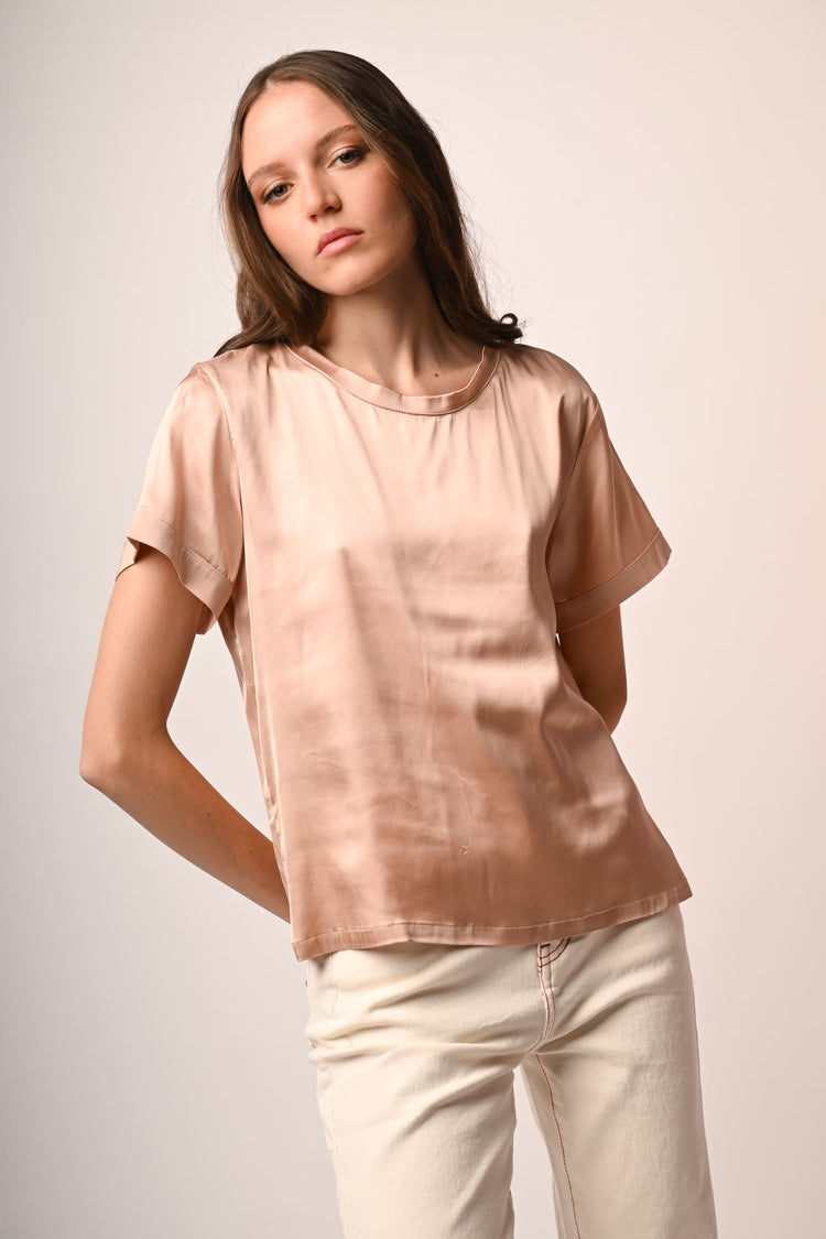 Viscose satin t-shirt