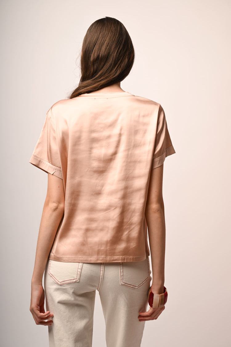 Viscose satin t-shirt