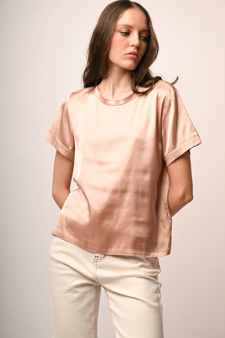 Viscose satin t-shirt
