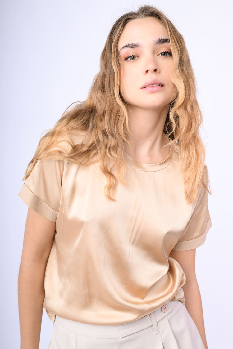 Viscose satin t-shirt