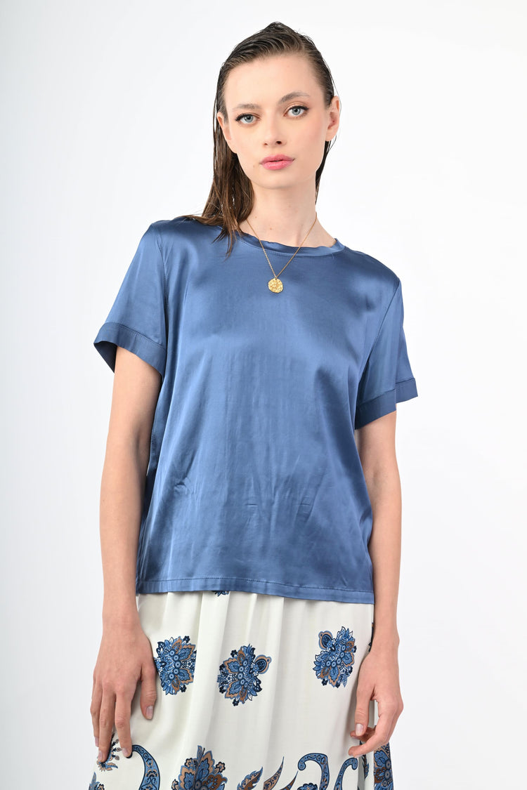 Viscose satin t-shirt