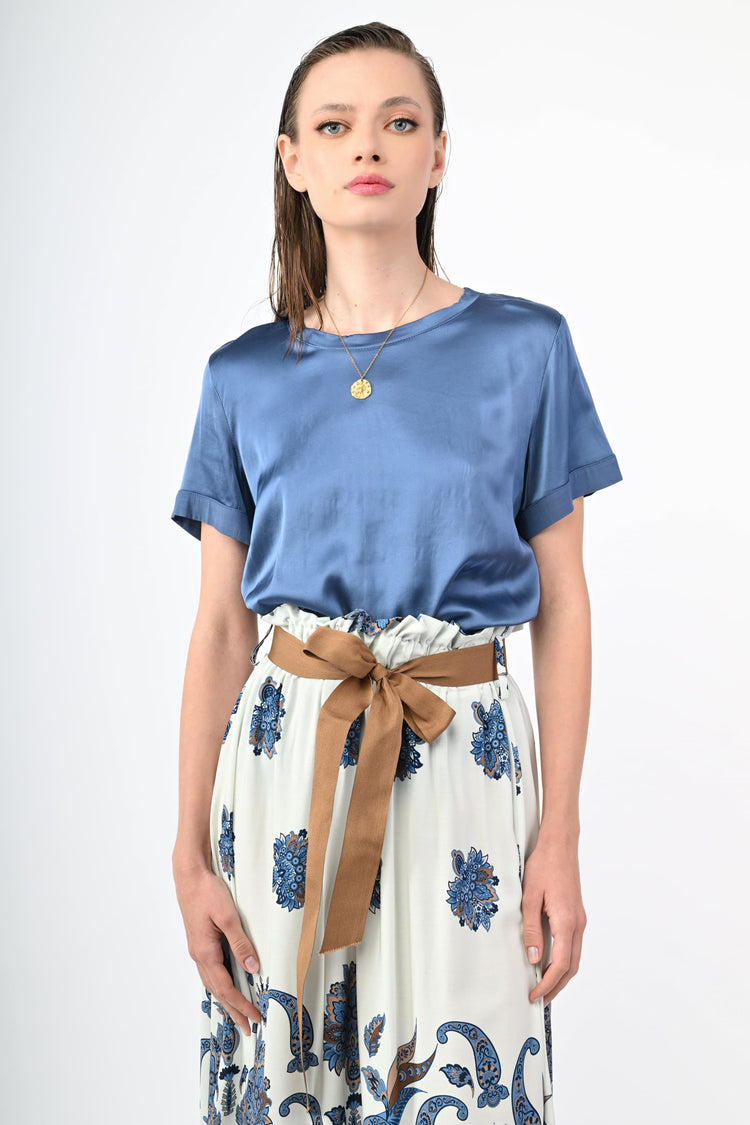 Viscose satin t-shirt