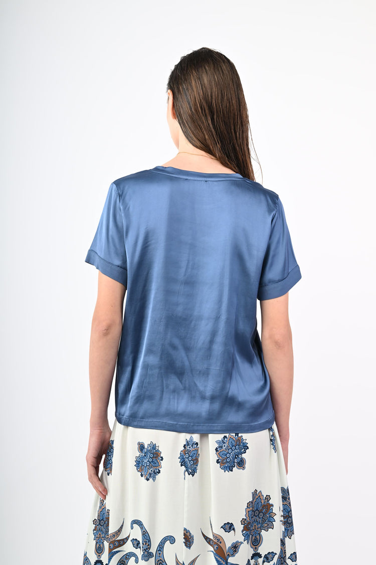 Viscose satin t-shirt