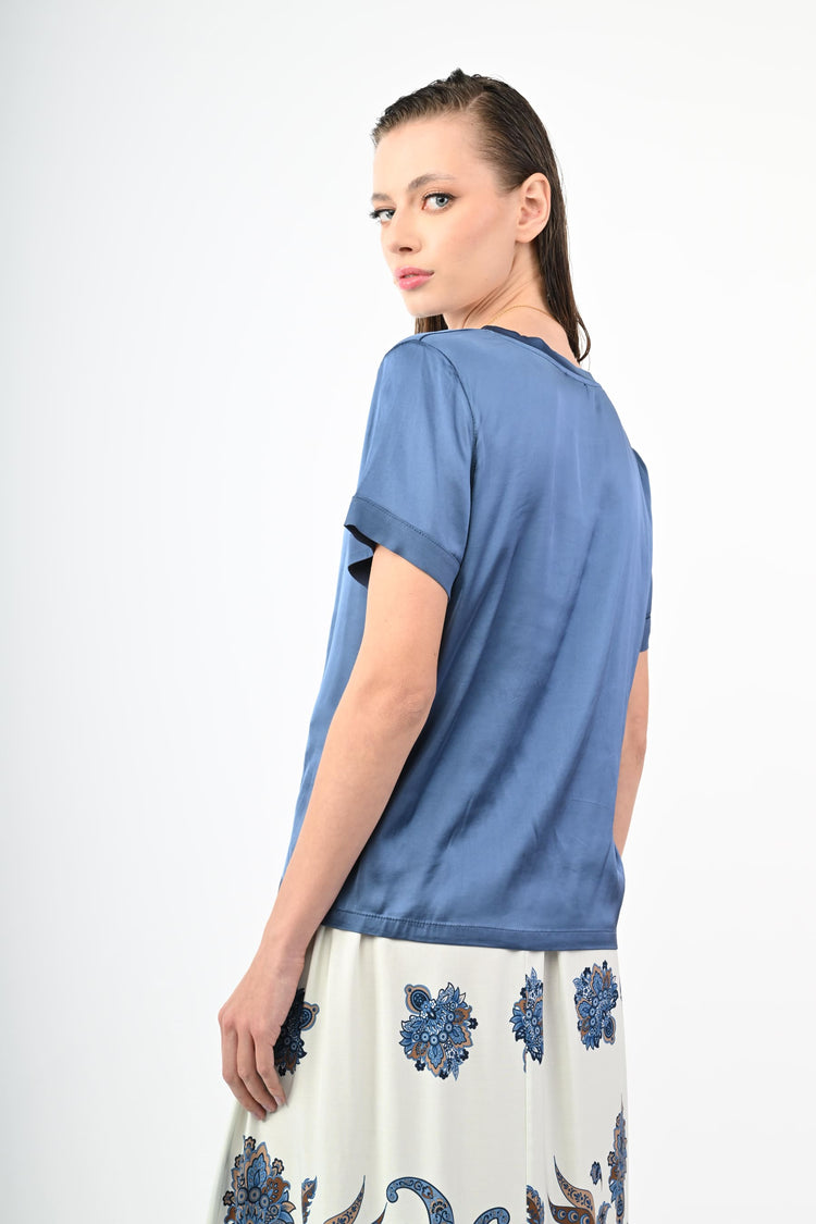 Viscose satin t-shirt