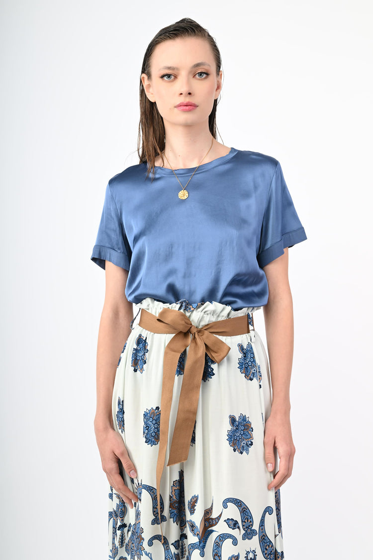 Viscose satin t-shirt