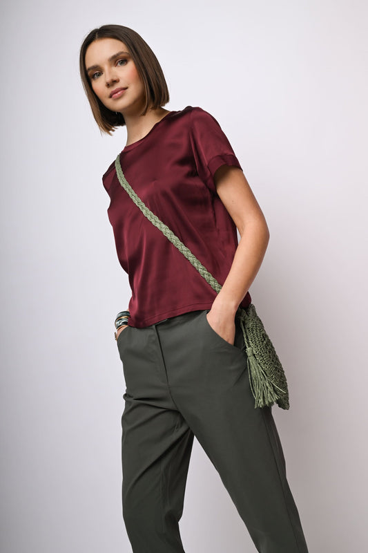 Viscose satin t-shirt