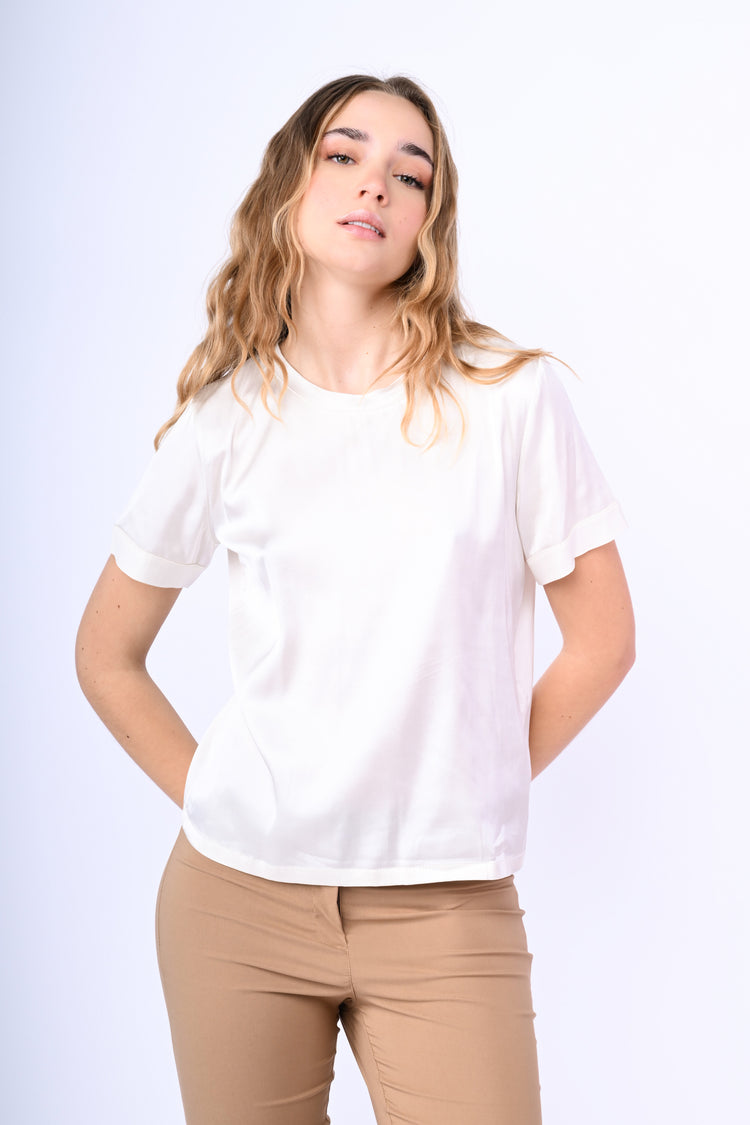 Viscose satin t-shirt