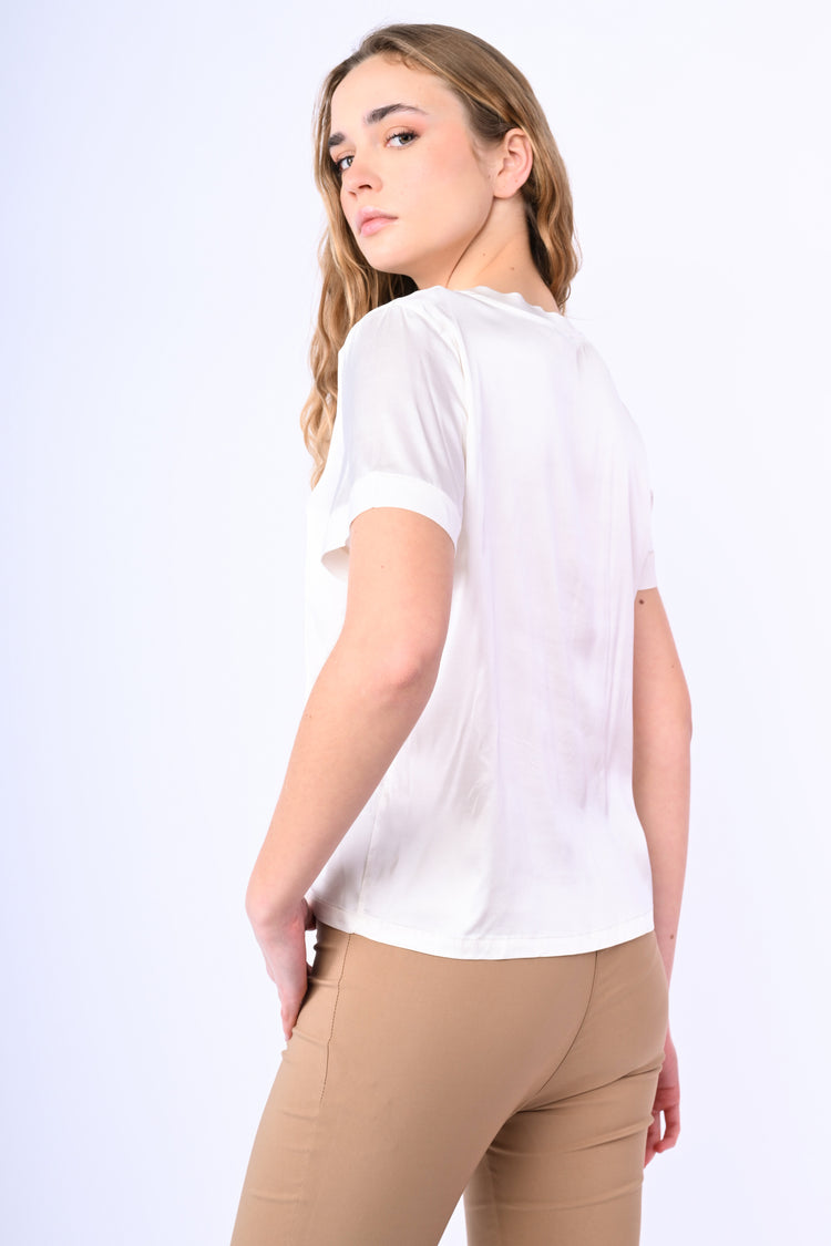 Viscose satin t-shirt