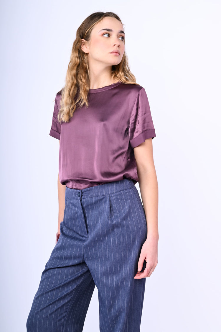 Viscose satin t-shirt