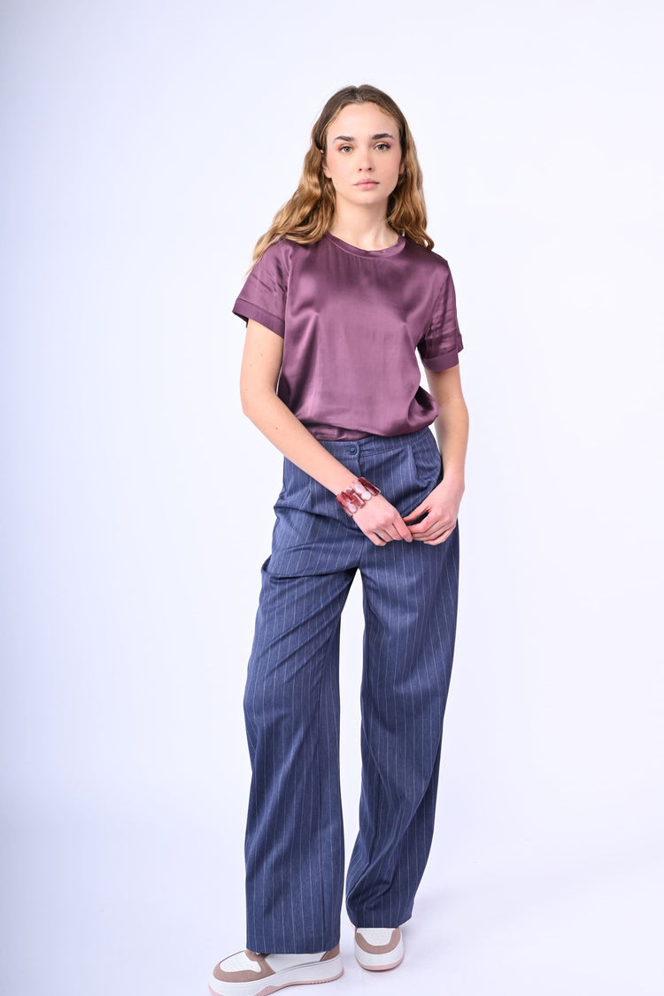 Viscose satin t-shirt