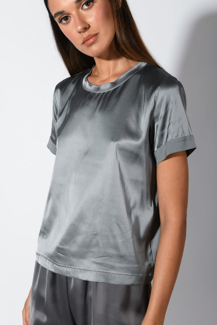 Viscose satin t-shirt