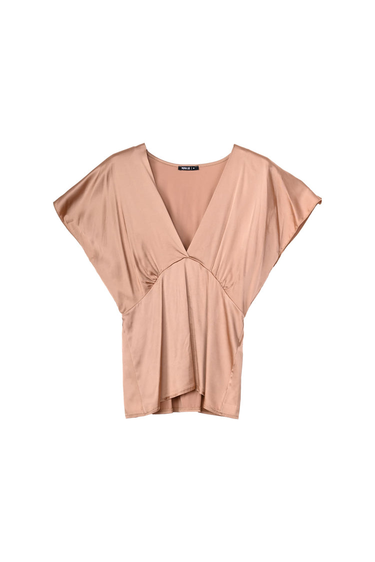 V-neck satin blouse