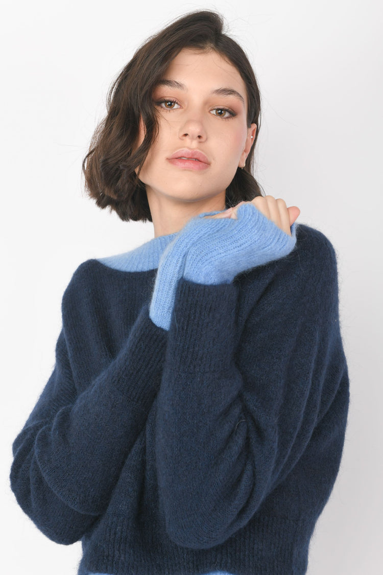 Wool-blend cropped sweater