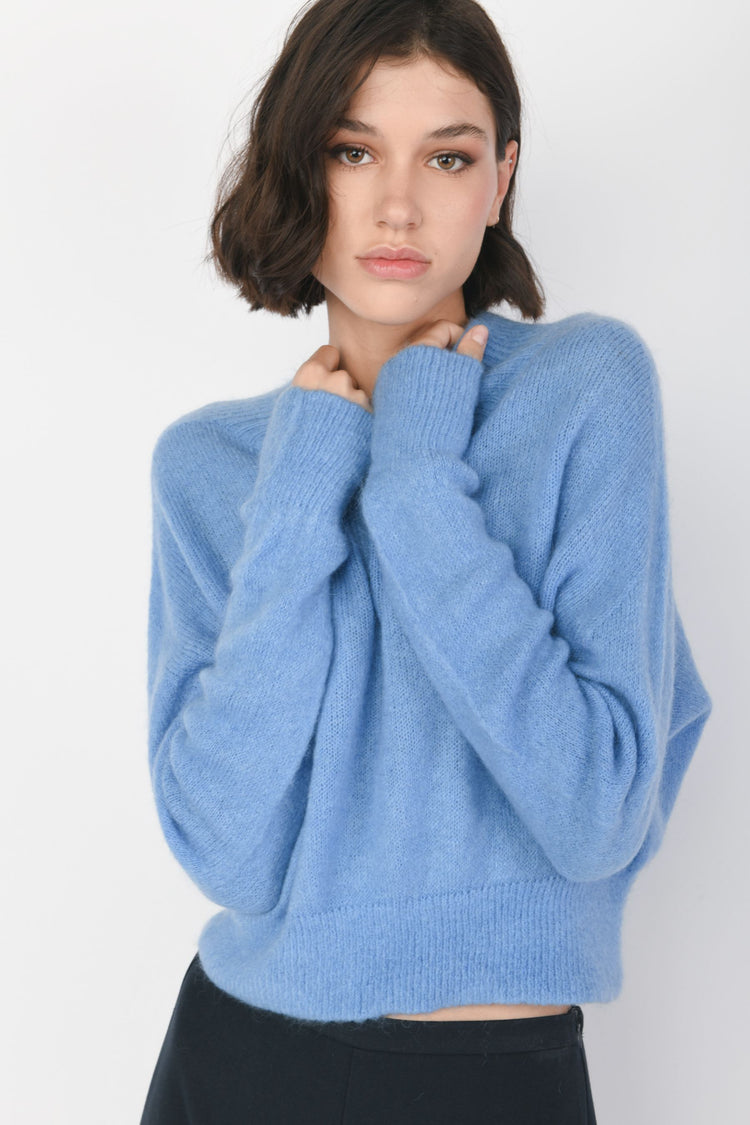 Wool-blend cropped sweater