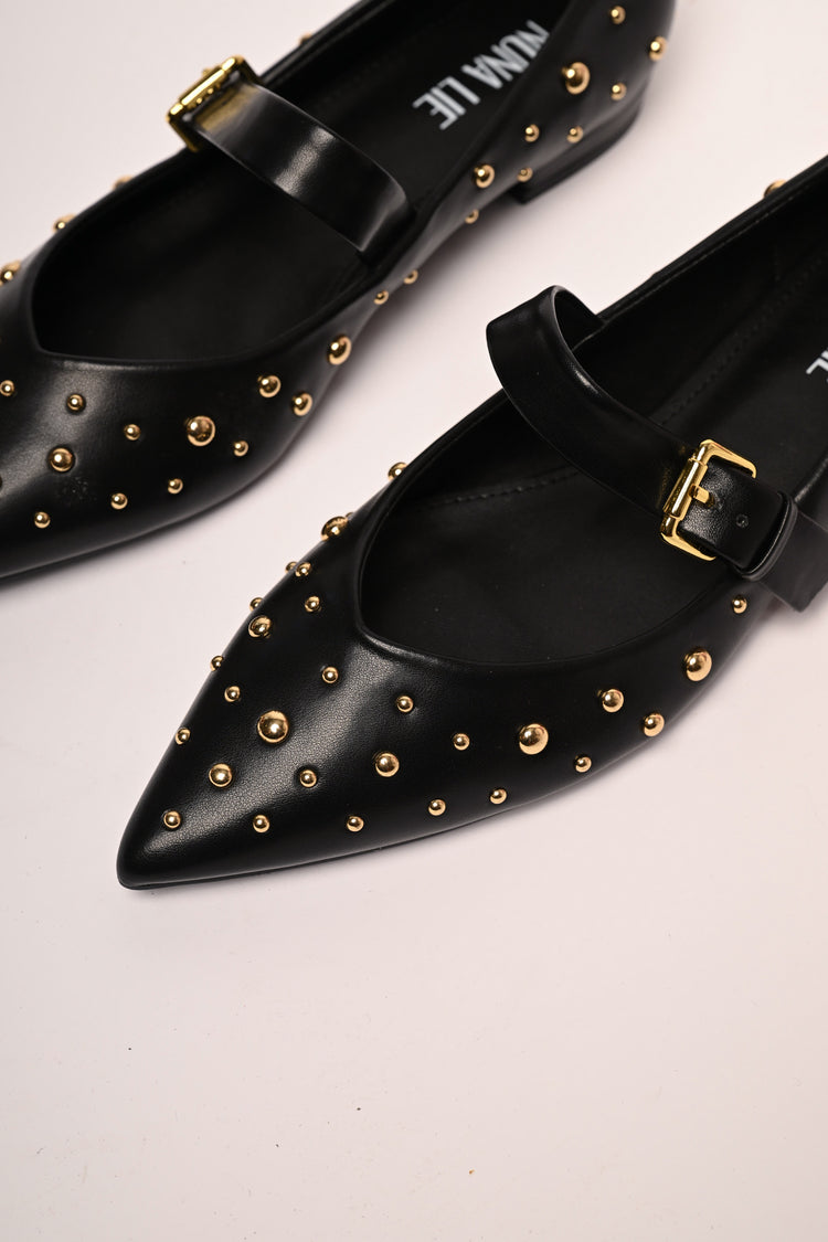 Stud-embellished ballet flats