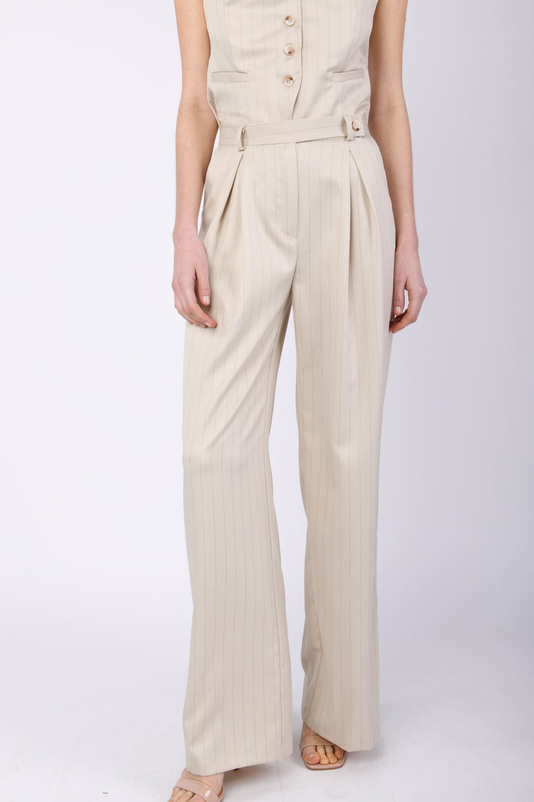 Pinstriped fabric palazzo pants