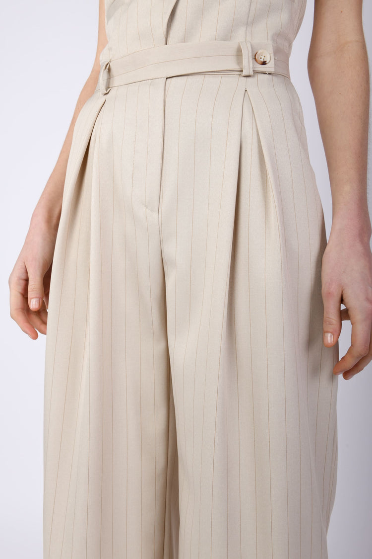 Pinstriped fabric palazzo pants