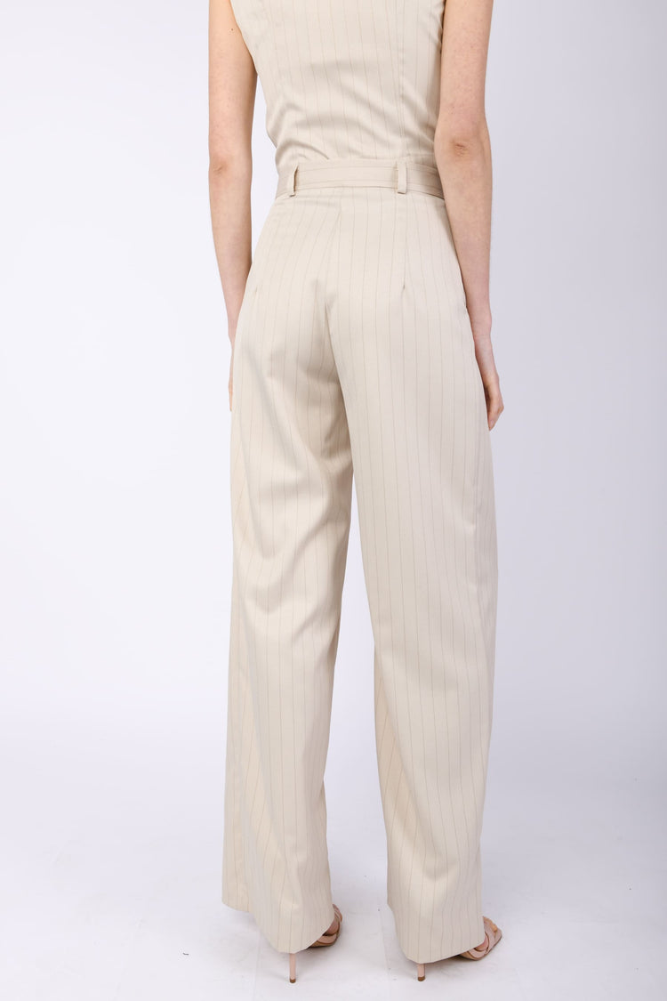 Pinstriped fabric palazzo pants