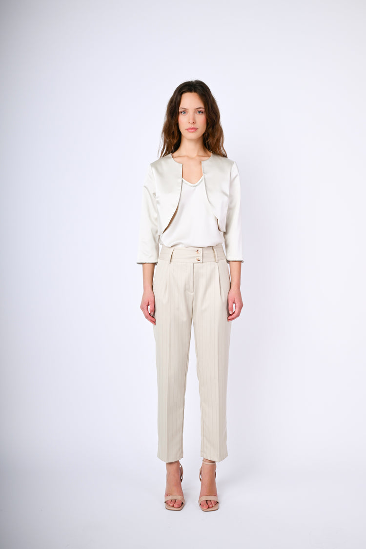 Pinstriped trousers