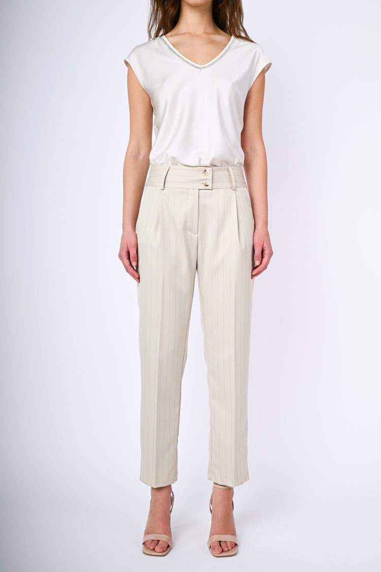 Pinstriped trousers