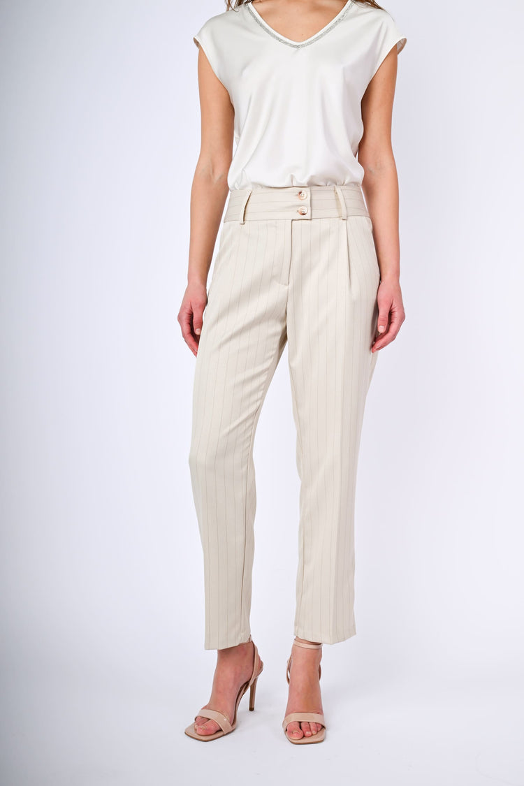 Pinstriped trousers