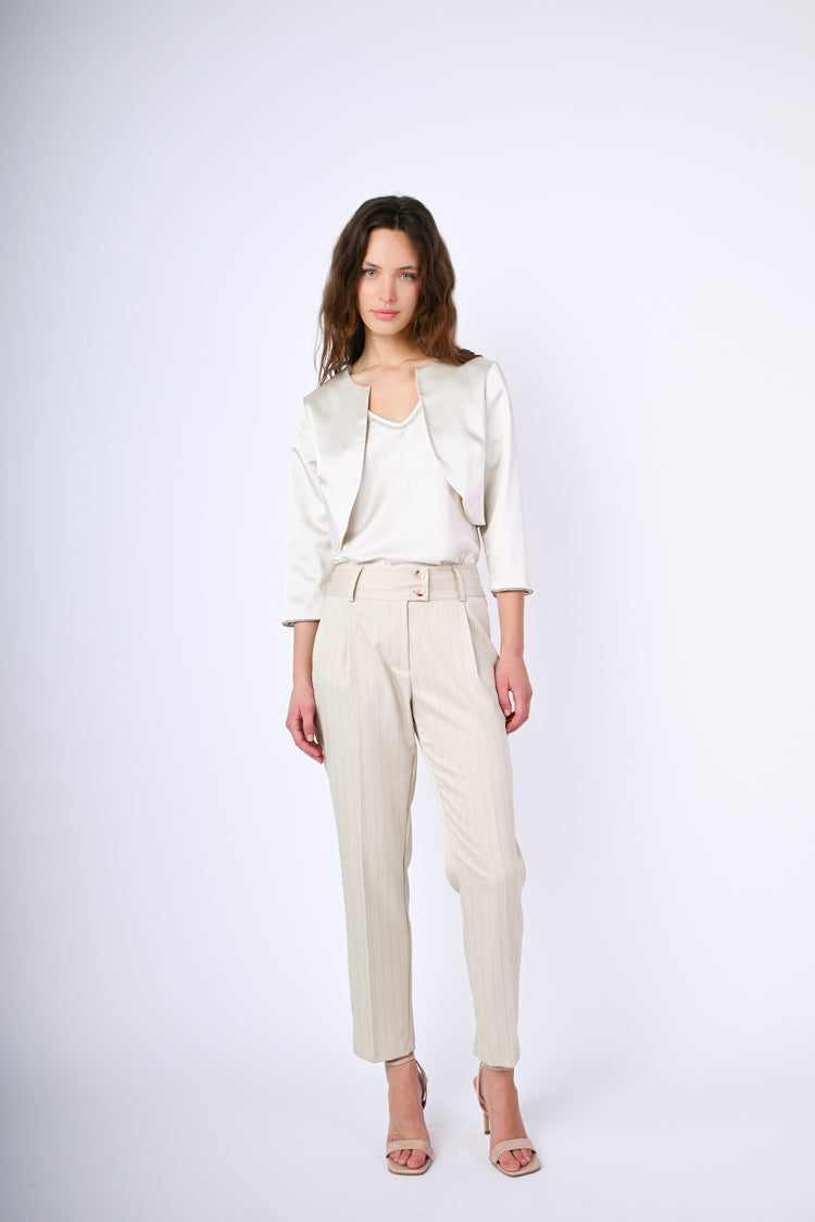 Pinstriped trousers