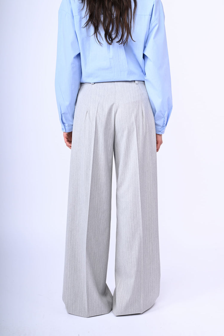 Lurex pinstriped palazzo pants