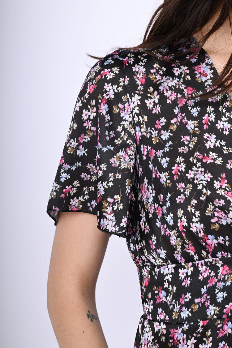 Micro-floral print mini dress