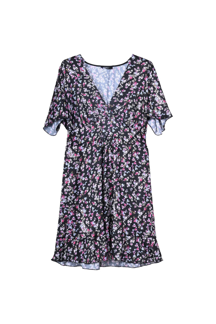 Micro-floral print mini dress