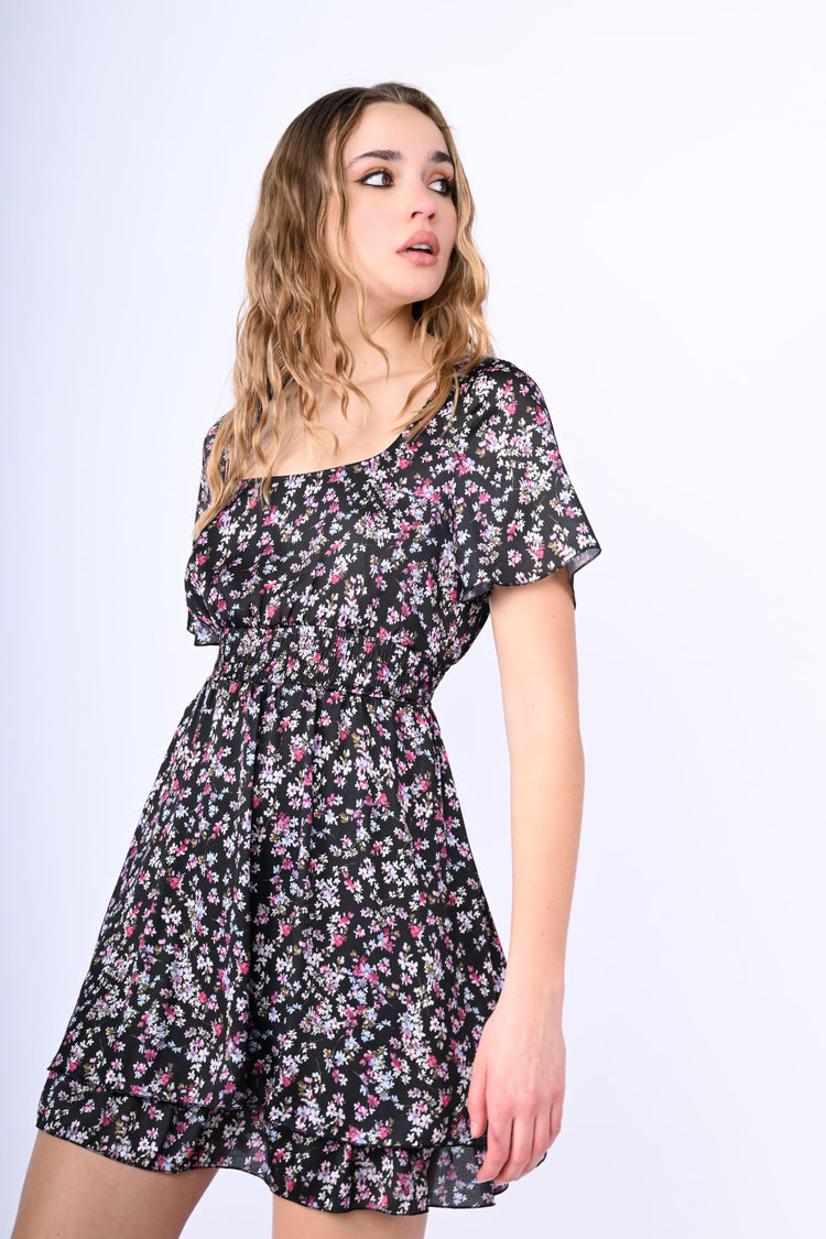 Floral print mini dress