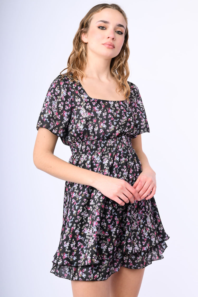 Floral print mini dress
