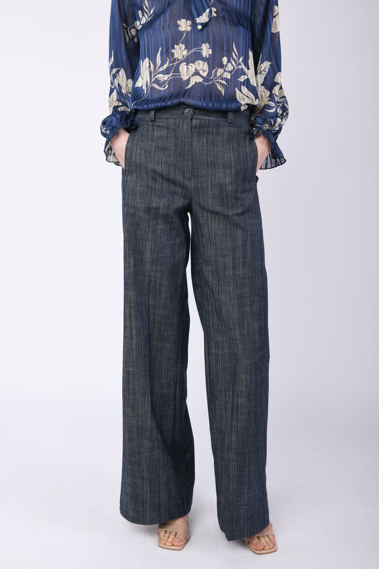 Cotton-blend canvas trousers