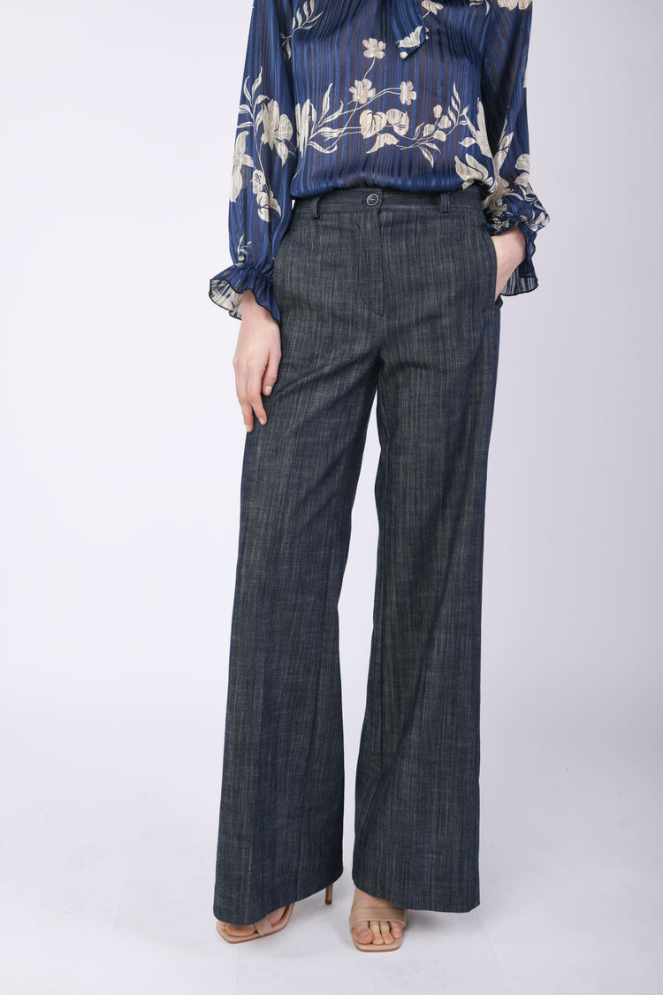 Cotton-blend canvas trousers