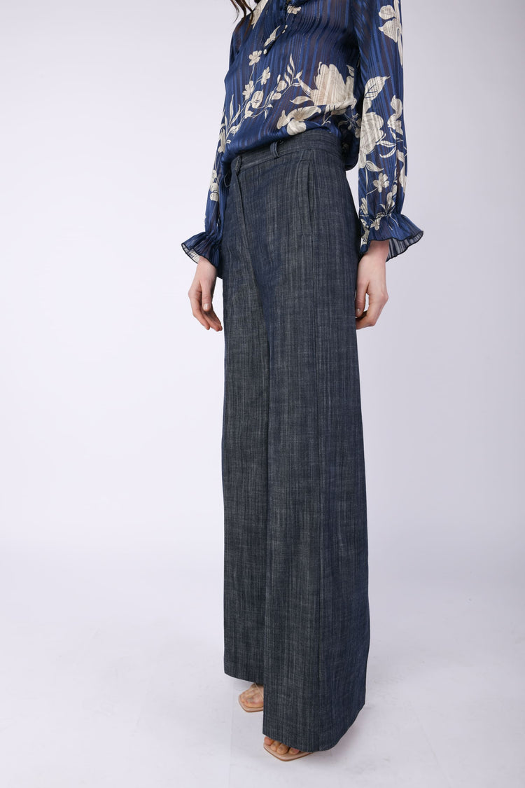 Cotton-blend canvas trousers