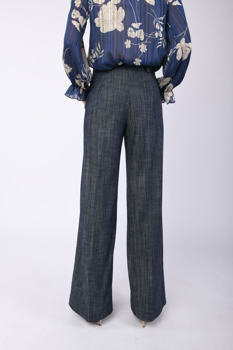 Cotton-blend canvas trousers