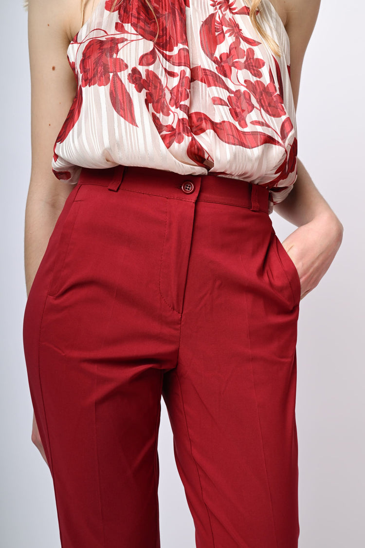 Viscose-blend slim-fit trousers