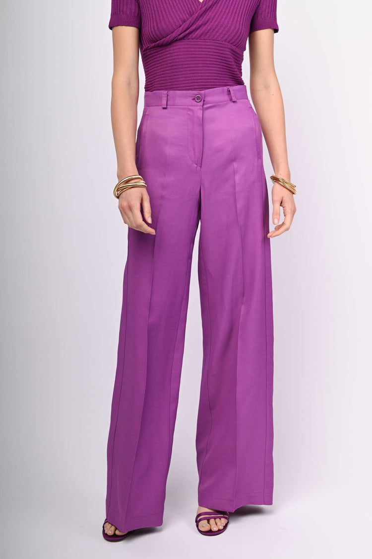 Linen and viscose trousers