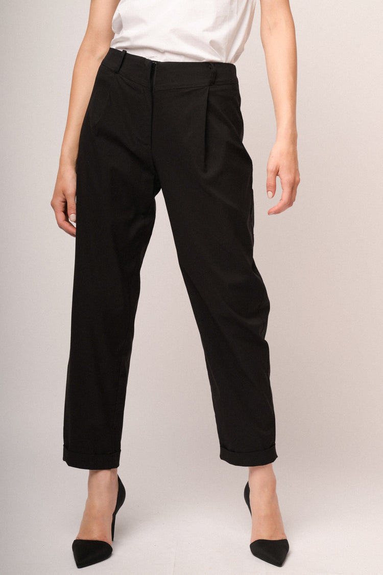 Pantaloni baggy con risvolto