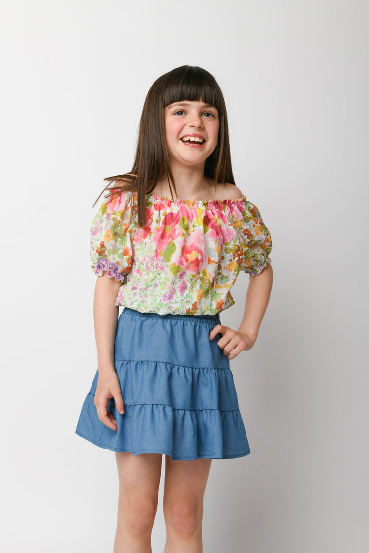 Floral print viscose blouse