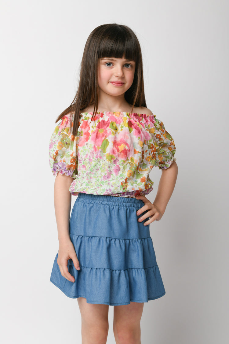 Floral print viscose blouse