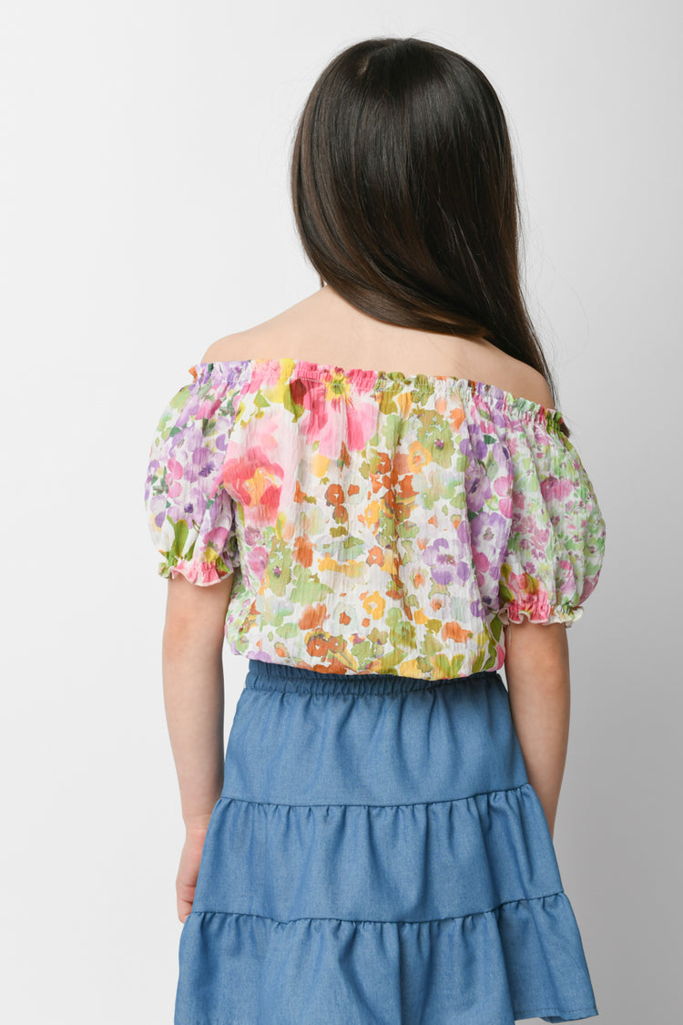 Floral print viscose blouse