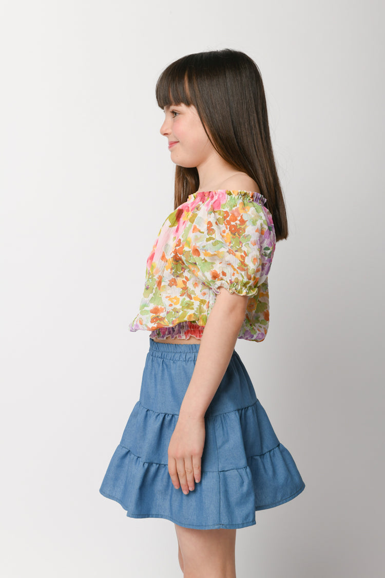 Floral print viscose blouse
