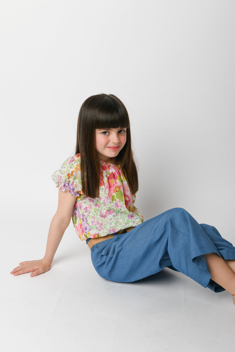 Floral print viscose blouse