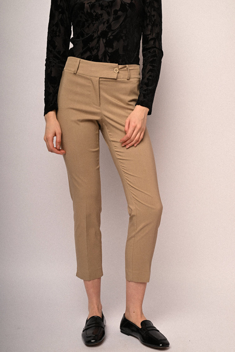 Viscose-blend slim-fit trousers